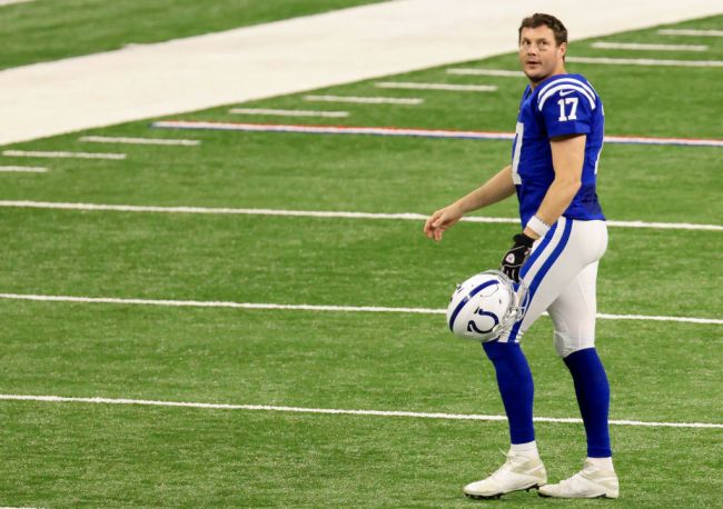 Philip Rivers #17 of the Indianapolis Colts walks off the field in the game against the Jacksonville Jaguars at Lucas Oil Stadium on January 03, 2021 in Indianapolis, Indiana.