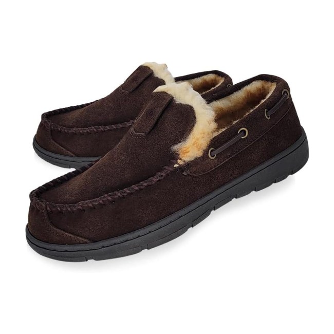 Men's Slippers With Arch Support, Podiatrist-Approved: Clarks Mens Suede Venetian Moccasin Slipper