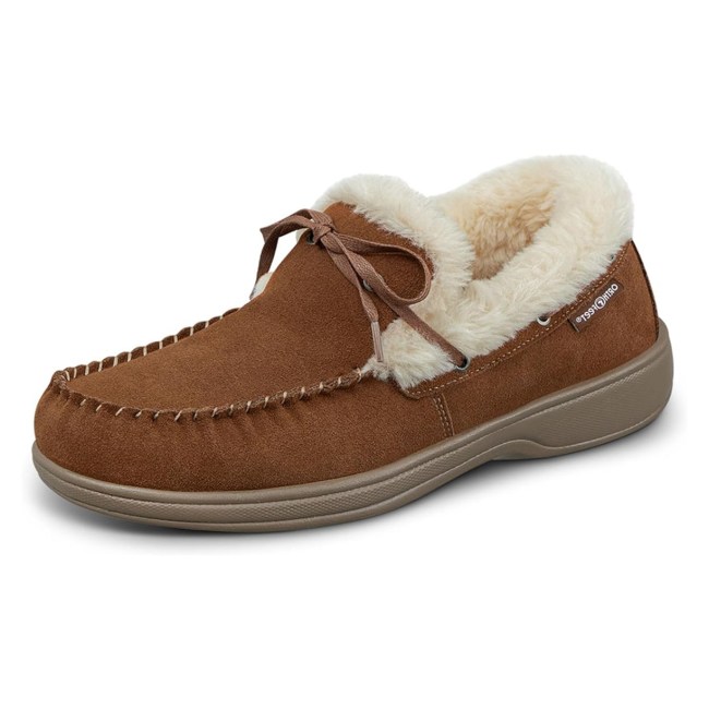 Men's Slippers With Arch Support, Podiatrist-Approved: Orthofeet Men's Orthopedic Faux Fur Lined Tuscany Slippers