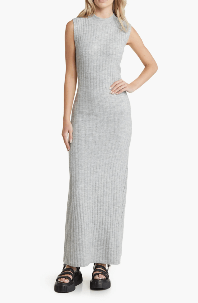 Topshop Sleeveless Ribbed Sweater Dress