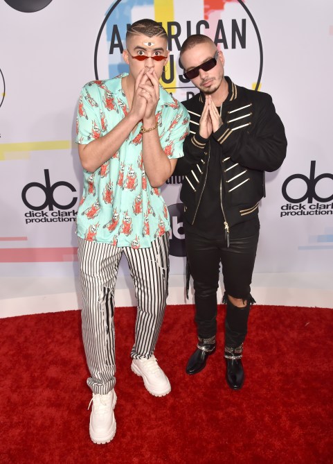 Bad Bunny and J Balvin at the American Music Awards in Los Angeles