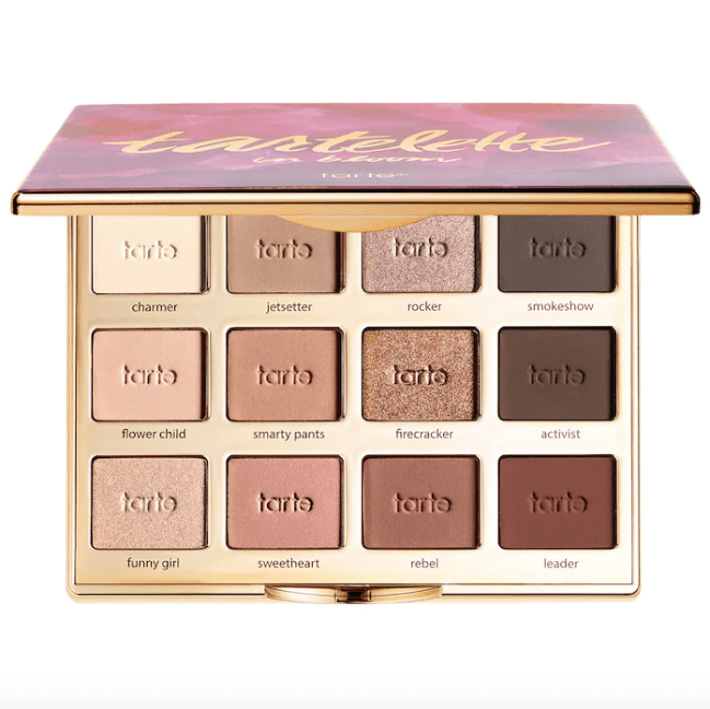 Tartelette In Bloom Clay Eyeshadow Palette: nude matte and sparkly shadows.