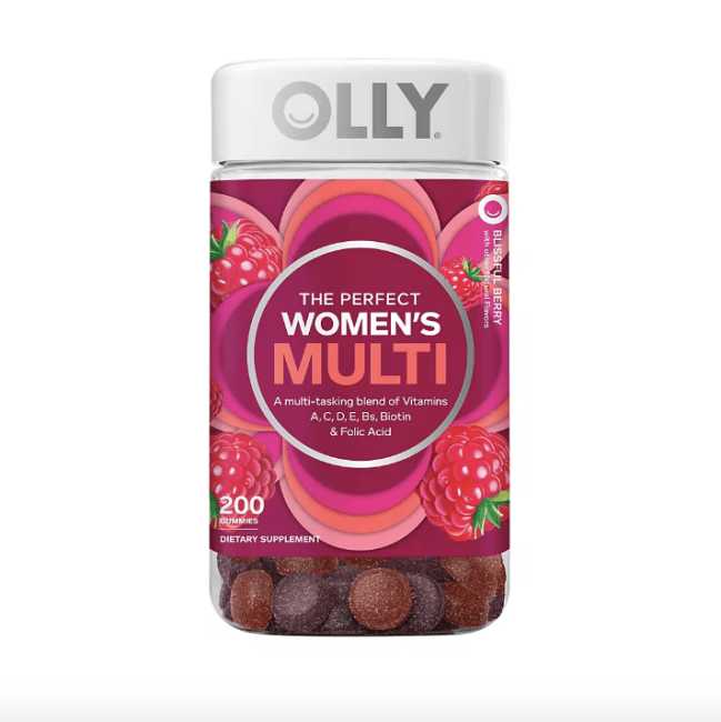 Olly Women's Multivitamin Gummy in a clear container.