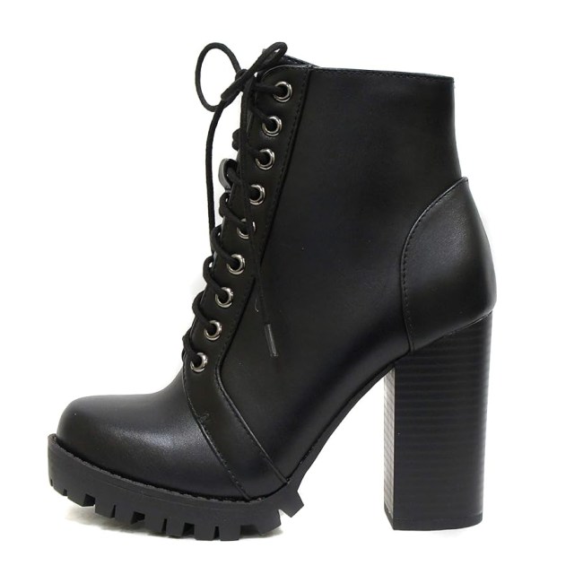Soda Chalet Fashion Lace Up Military Inspired Ankle Boot in black