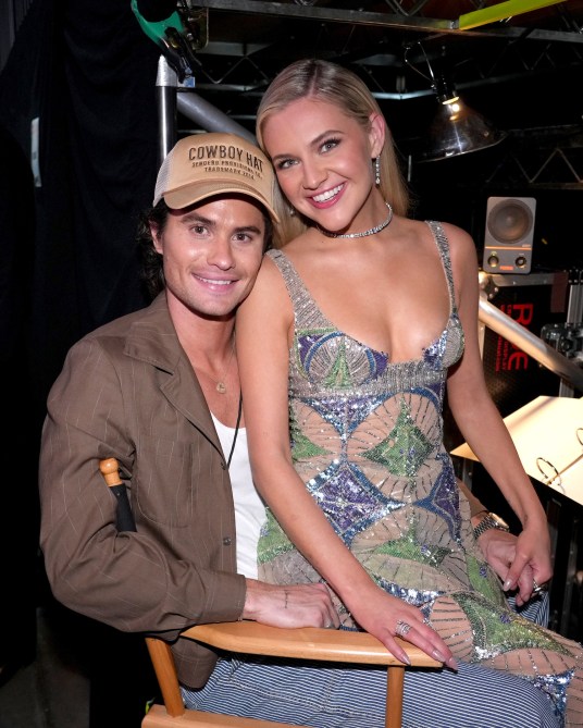 Chase Stokes and Kelsea Ballerini attend the 2024 CMT Music Awards at Moody Center on April 07, 2024 in Austin, Texas.