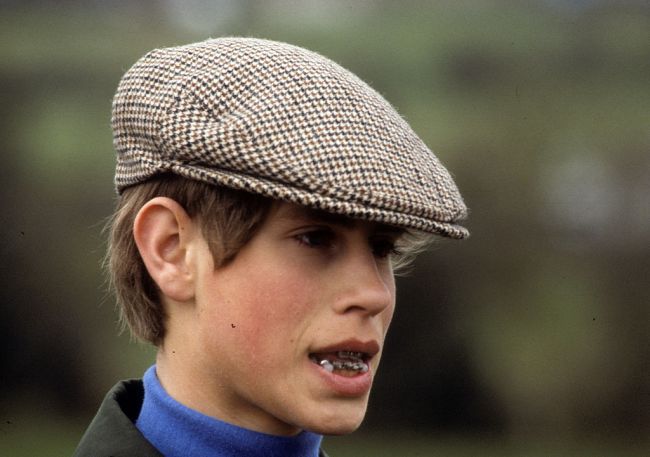 Prince Edward has braces to straighten his teeth at Badminton Horse Trials on April 01, 1980 in Badminton, England.