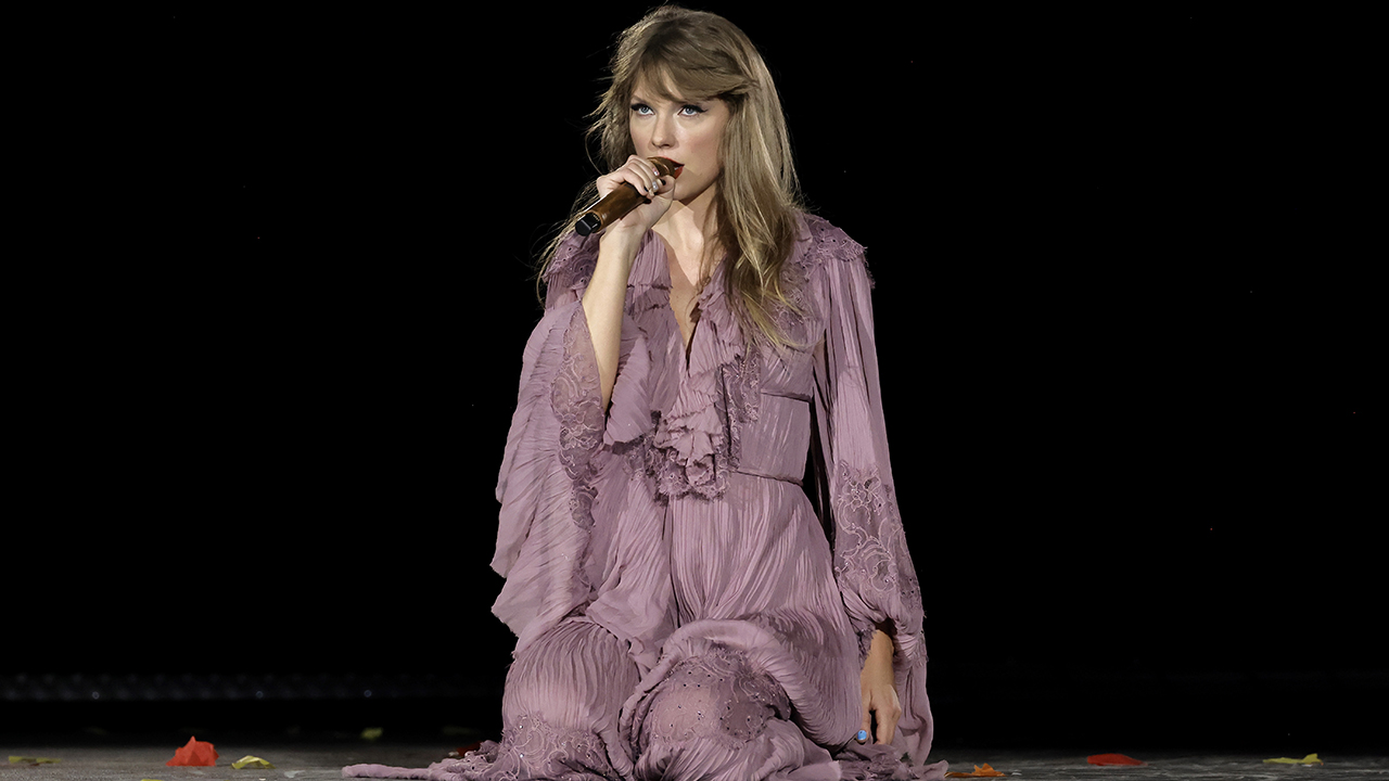 GLENDALE, ARIZONA - MARCH 17: Editorial use only and no commercial use at any time. No use on publication covers is permitted after August 9, 2023. Taylor Swift performs onstage for the opening night of "Taylor Swift | The Eras Tour" at State Farm Stadium on March 17, 2023 in Swift City, ERAzona (Glendale, Arizona). The city of Glendale, Arizona was ceremonially renamed to Swift City for March 17-18 in honor of The Eras Tour.