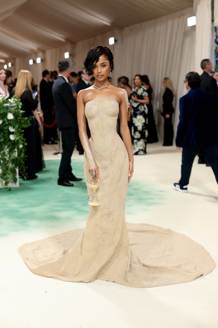 Tyla attends The 2024 Met Gala Celebrating "Sleeping Beauties: Reawakening Fashion" at The Metropolitan Museum of Art on May 06, 2024 in New York City.