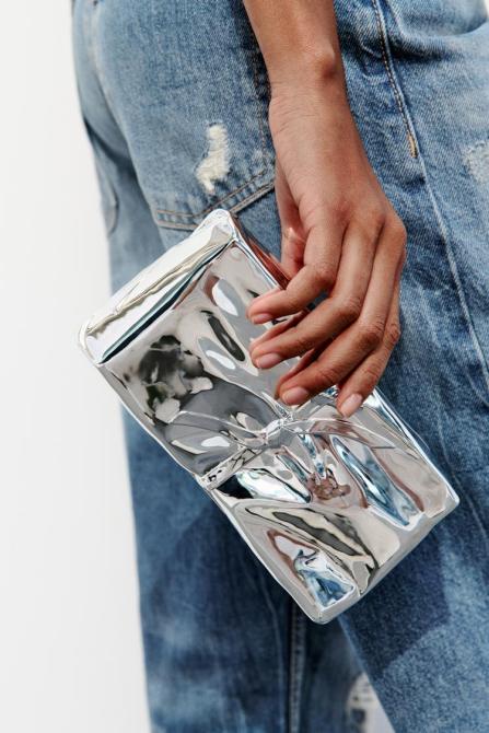 Metallic Boxed Clutch