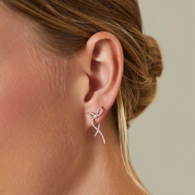 EF Collection Diamond Bow Earrings