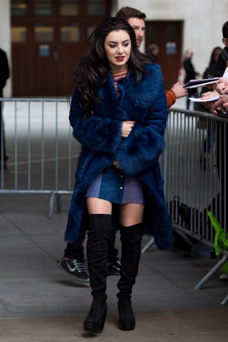 Charli XCX sighted at BBC Radio studios on February 10, 2015 in London, England.