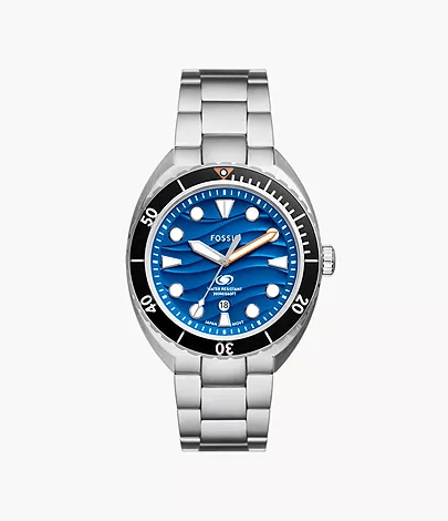 Fossil Breaker Three-Hand Date Stainless Steel Watch