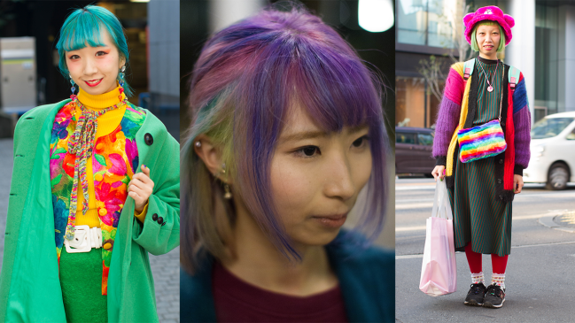 Japanese influencers with pastel hair.