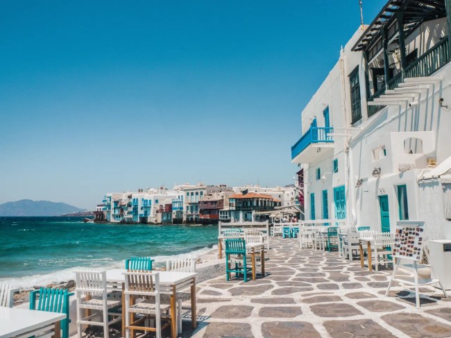 Mykonos, Greece seaside.