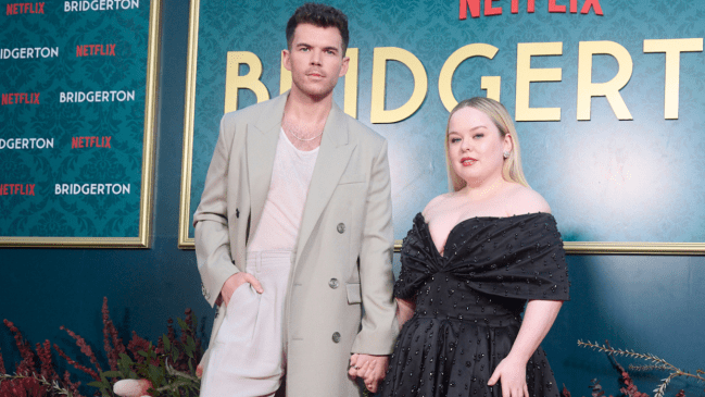 Bridgerton co-stars Luke Newton and Nicola Coughlan