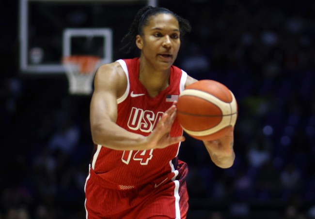 Alyssa Thomas of The United States  during the 2024 USA Basketball Showcase match between USA Women and Germany Women at The O2 Arena on July 23, 2024 in London, England.