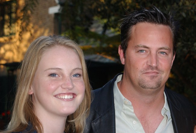 Actor Matthew Perry (C), sister Emily (L) and mother Suzanne Morrison attend the Los Angeles Consul General of Canada and Los Angeles Kings' tribute for Garnet 'Ace' Bailey,  October 3, 2001 in Los Angeles, CA.  The event honored Bailey, a long-time scout for the Kings who was a victim of the United Airlines Flight 175 plane crash, September 11.