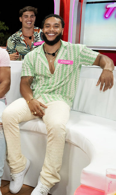 LOVE ISLAND USA -- "Aftersun" Episode 617 -- Pictured: (l-r) George Vining, Jacobi Graham, Caine Bacon, Jalen Oliver, Ignacio Ferrari, Josiah Roebuck