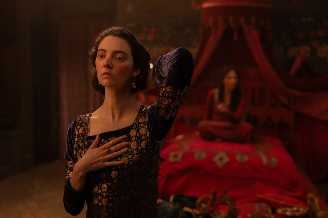 Tanya Reynolds as Licisca and Jessica Plummer as Filomena in Episode 103 of The Decameron.