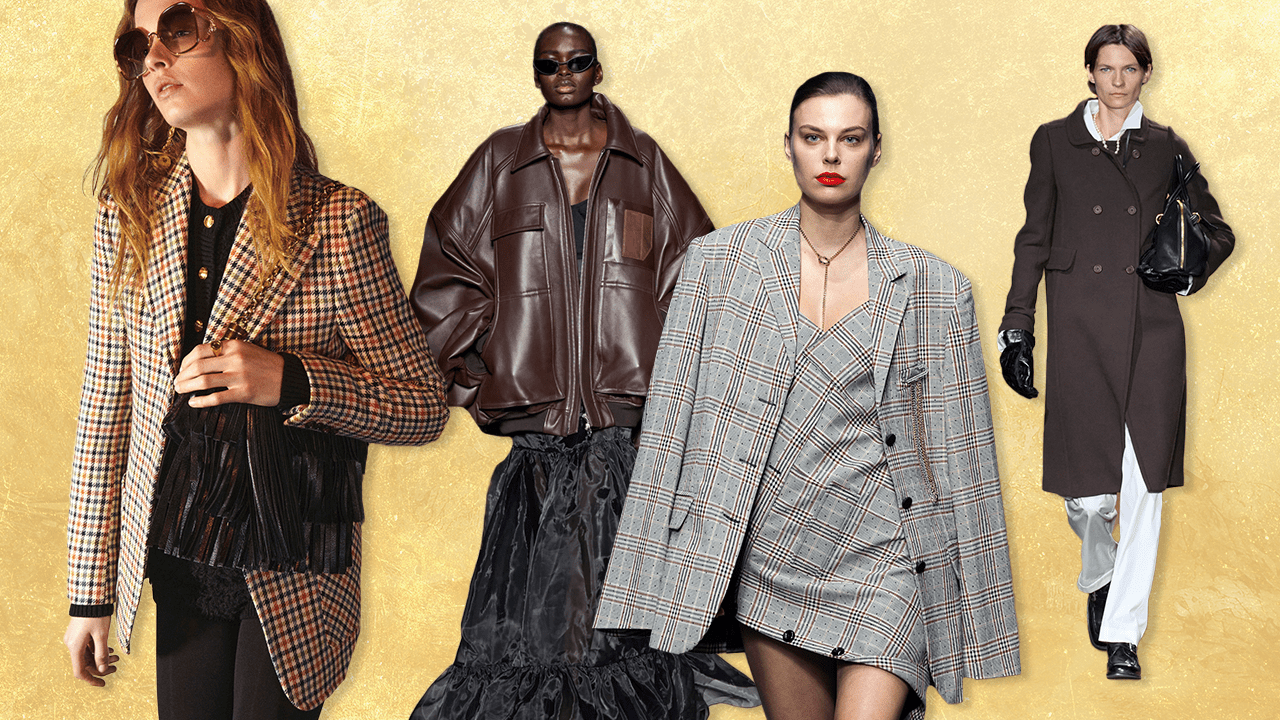A collage of the 2024 fall coat trends.