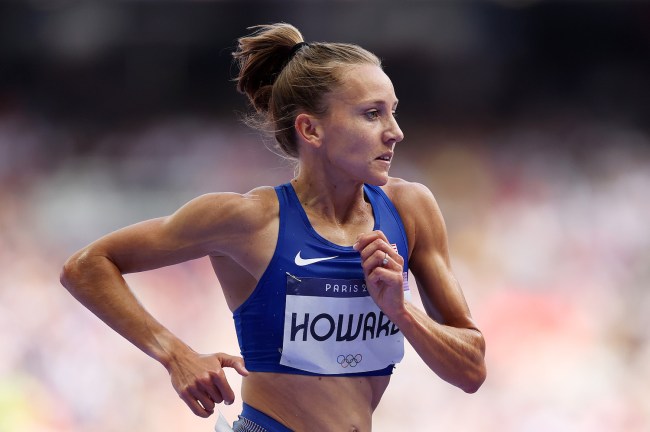 Marisa Howard of Team United States competes during the Women's 3000m Steeplechase Round 1 on day nine of the Olympic Games Paris 2024 at Stade de France on August 04, 2024 in Paris, France.