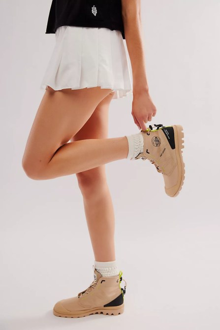 Palladium Pampa Travel Lite Boots in light beige colorway