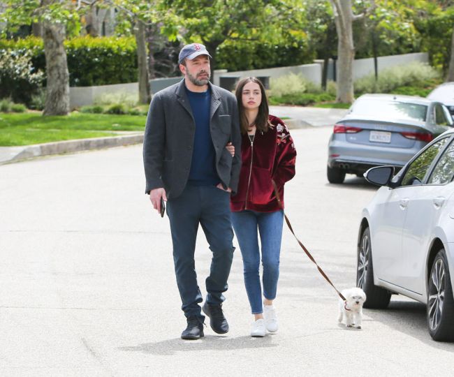 Ben Affleck and Ana de Armas are seen on March 28, 2020 in Los Angeles, California.