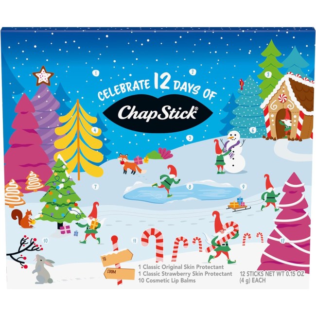 ChapStick 12 Days of Holiday Advent Calendar Lip Balm Gift Set