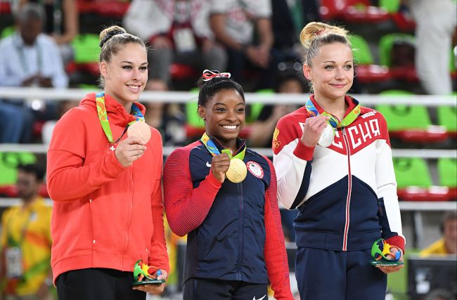 Simone Biles wins individual gold in the vault competition during the Olympic Games on August 14, 2016 in Rio De Janeiro ,