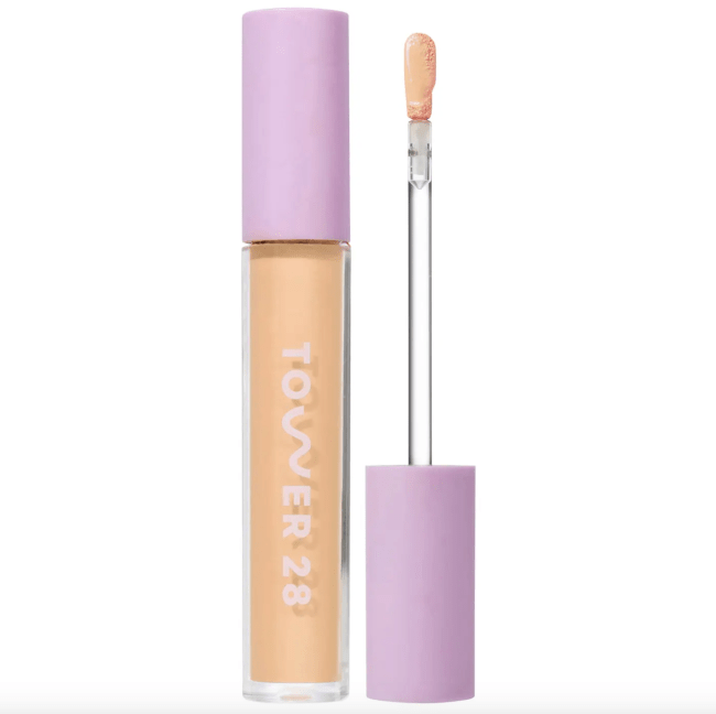 Tower 28 Swipe All-Over Hydrating Serum Concealer in a clear tube.
