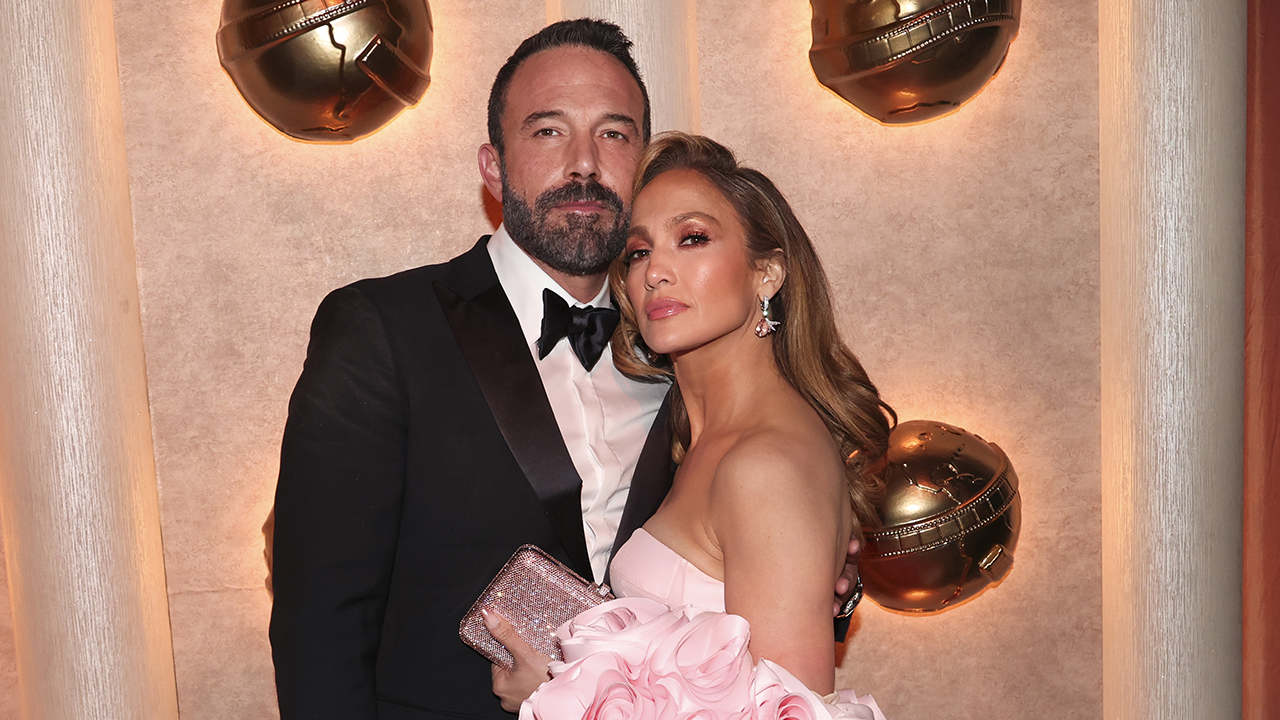 Ben Affleck and Jennifer Lopez at the 81st Golden Globe Awards held at the Beverly Hilton Hotel on January 7, 2024 in Beverly Hills, California.