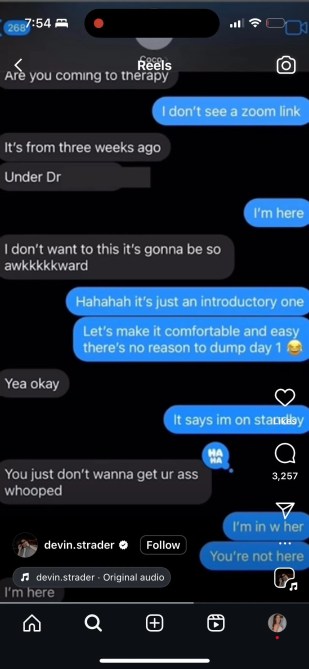 Devin text from The Bachelorette