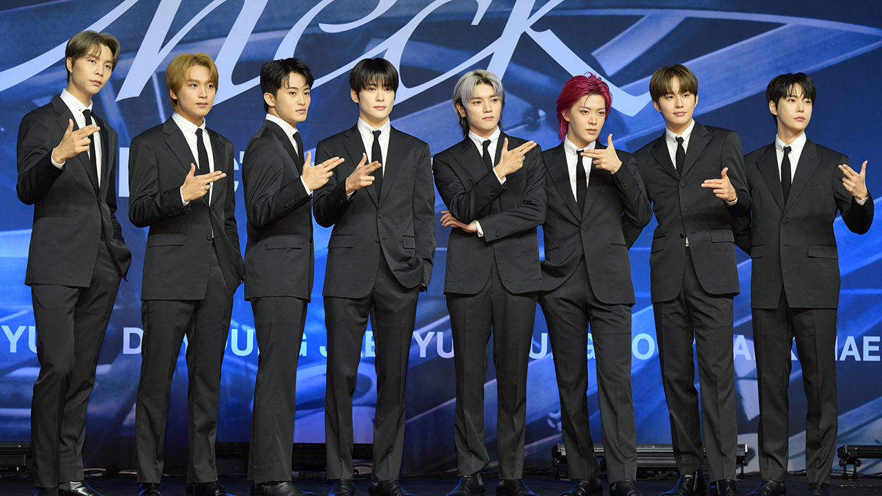SEOUL, SOUTH KOREA - OCTOBER 06: K-pop boy group, NCT 127, attends the press conference for their 5th studio album 'Fact Check' at CONRAD Seoul on October 06, 2023 in Seoul, South Korea