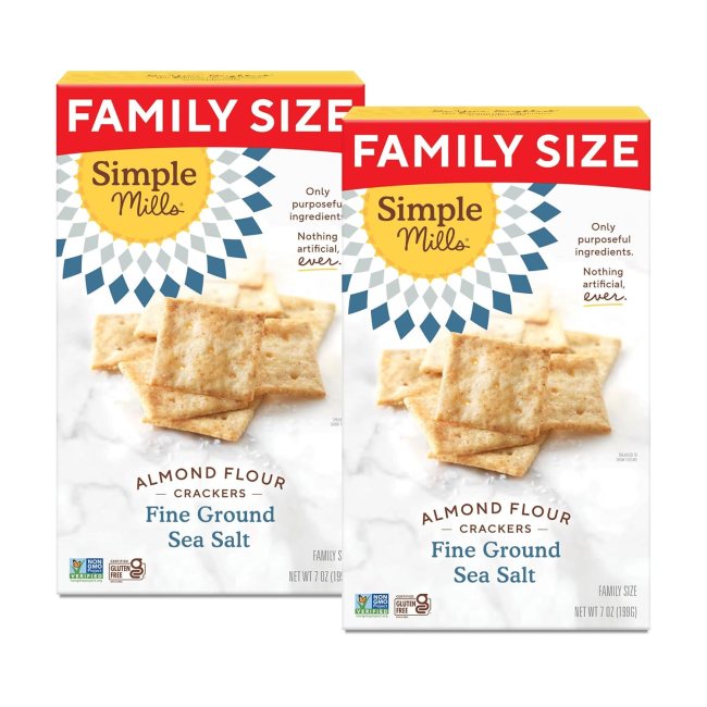 Simple Mills Almond Flour Crackers Family Size Two-Pack