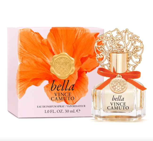 Vince Camuto Bella Eau de Parfum in a gold bottle.
