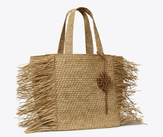 Tory Burch Raffia Fringe Tote