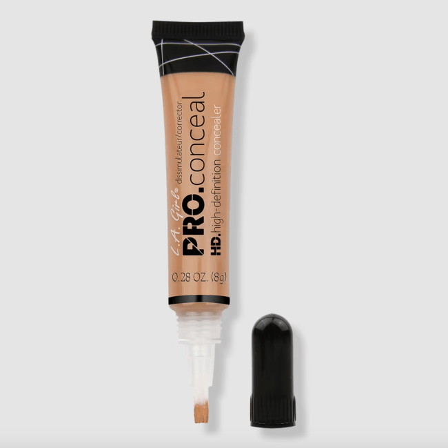 L.A. Girl Lightweight HD Pro Creamy Concealer in a clear tube with a brush tip.