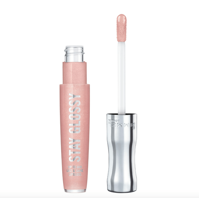 Rimmel Stay Glossy Lip Gloss in a clear tube.