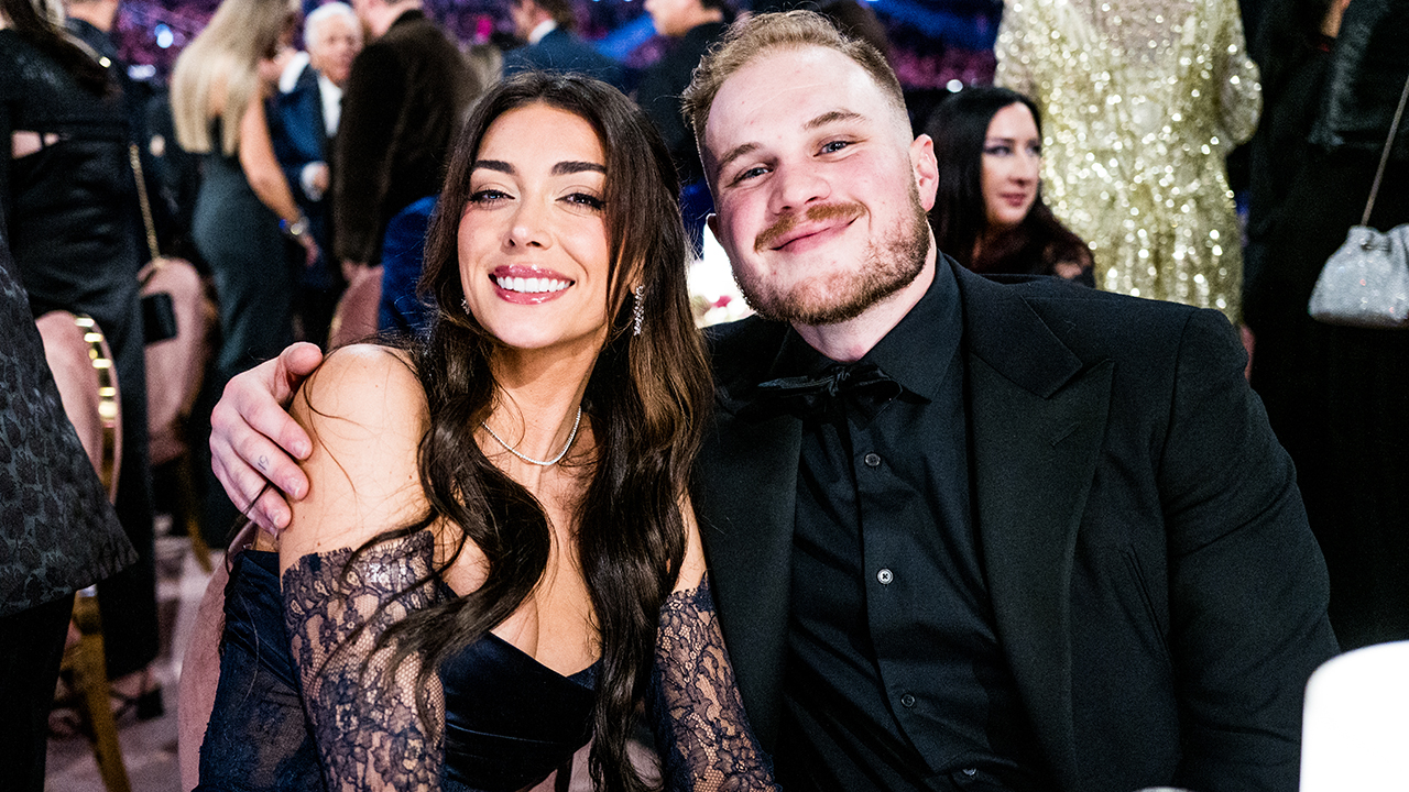 Brianna LaPaglia and Zach Bryan attend the 66th GRAMMY Awards on February 04, 2024 in Los Angeles, California.