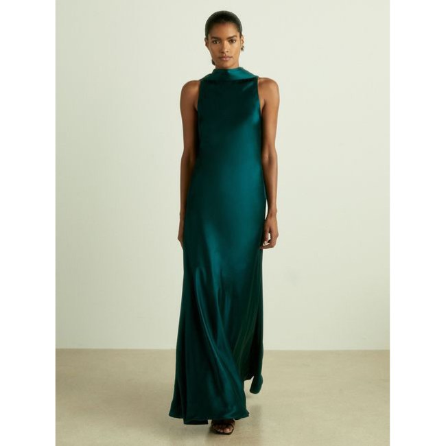 Reiss Fae Satin Cape Dress