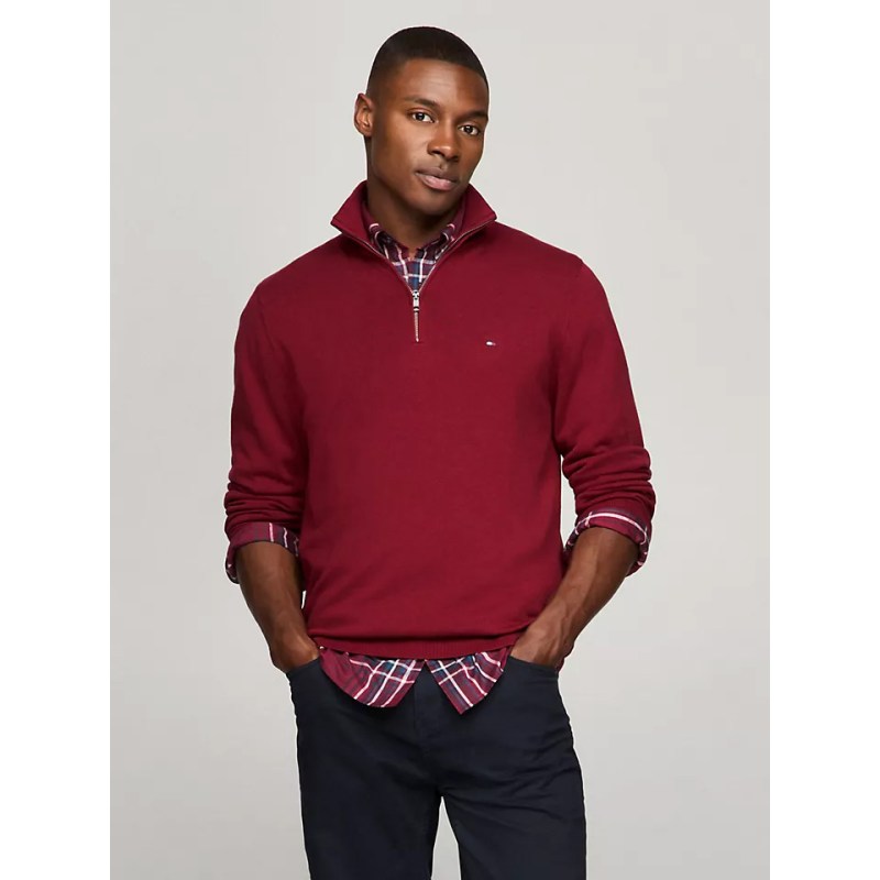 Tommy Hilfiger Solid Logo Quarter-Zip Sweater
