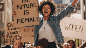 Women at a protest