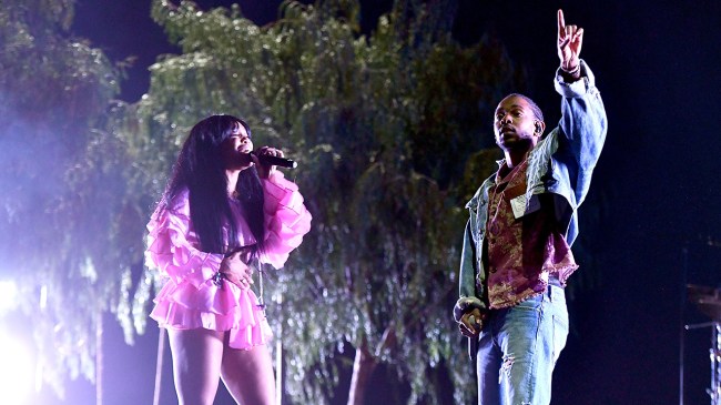 INDIO, CA - APRIL 13:  Rappers SZA (L) and Kendrick Lamar (R) perform on the Coachella stage during week 1, day 1 of the Coachella  Valley Music And Arts Festival on April 13, 2018 in Indio, California.