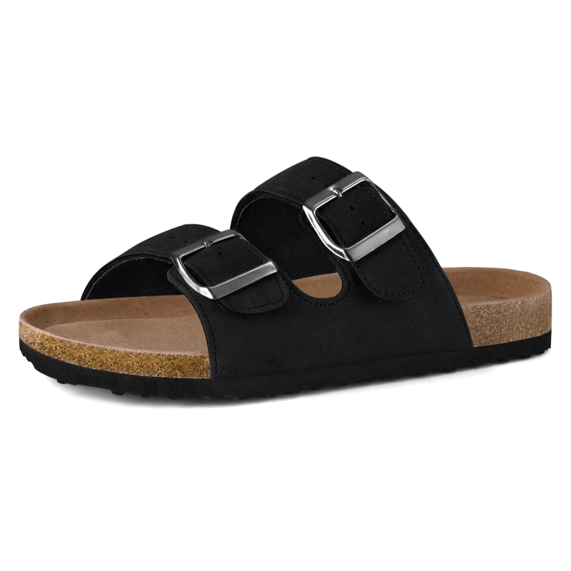 Pennysue Women's Cork Footbed Slide Sandal in black