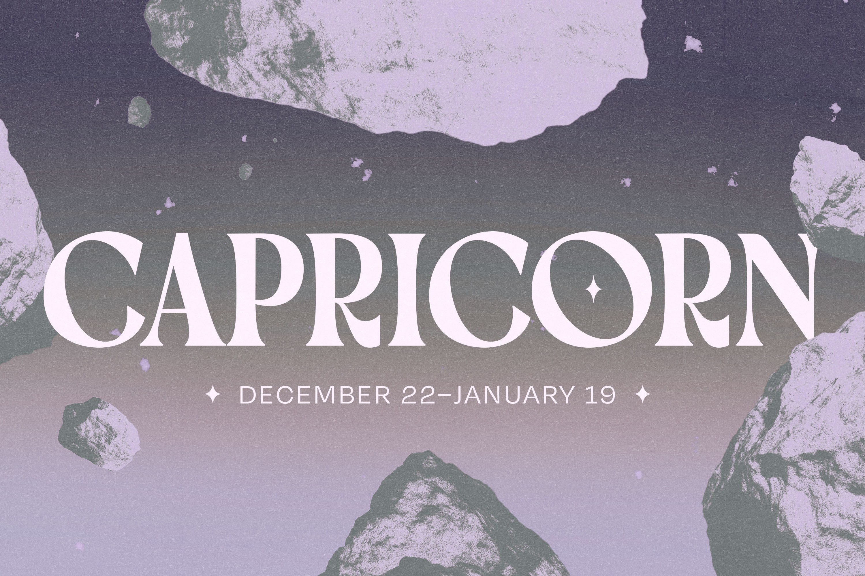 The word 'Capricorn' floating over outer space