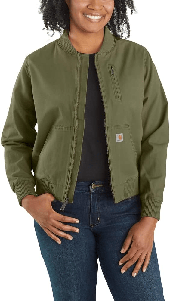 Carhartt Rugged Flex Relaxed Fit Canvas Jacket in green