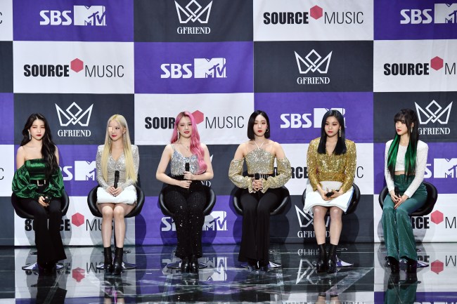 SEOUL, SOUTH KOREA - NOVEMBER 09: GFriend during GFriend's new album 'Walpurgis Night' Media Showcase at SBS Prism Tower Auditorium on November 09, 2020 in Seoul, South Korea.