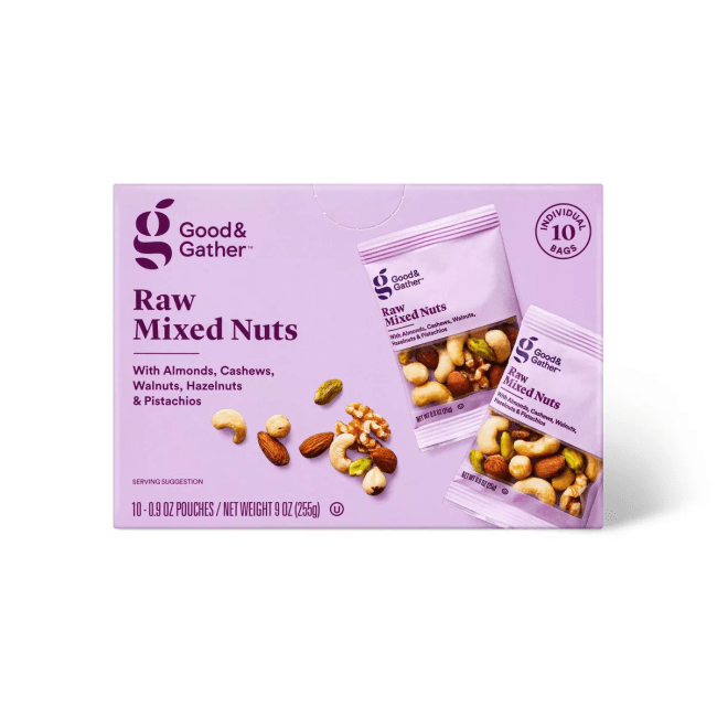 Good & Gather Unsalted Raw Mixed Nuts - 9oz/10ct
