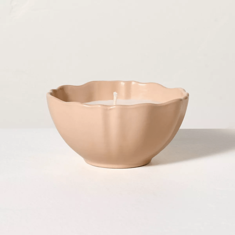 Hearth & Hand with Magnolia Scalloped Ceramic Sandalwood and Terra Cotta Jar Candle