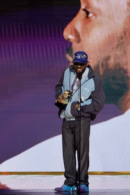 LOS ANGELES, CALIFORNIA - FEBRUARY 05: Kendrick Lamar accepts the Best Rap Album award for “Mr. Morale & The Big Steppers” onstage during the 65th GRAMMY Awards at Crypto.com Arena on February 05, 2023 in Los Angeles, California.